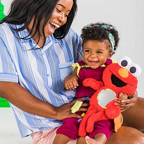 Bright Starts Sesame Street Elmo Travel Buddy Plush Take-Along Stroller or Carrier Toy, Ages 0-12 Months