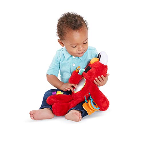 Bright Starts Sesame Street Elmo Travel Buddy Plush Take-Along Stroller or Carrier Toy, Ages 0-12 Months