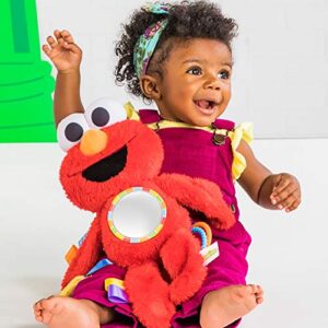 Bright Starts Sesame Street Elmo Travel Buddy Plush Take-Along Stroller or Carrier Toy, Ages 0-12 Months