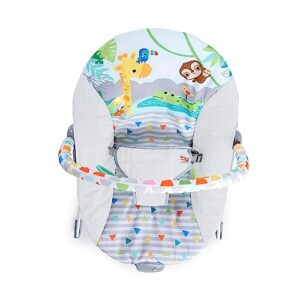 Bright Starts Safari Fun 3-Point Harness Vibrating Baby Bouncer with -Toy bar