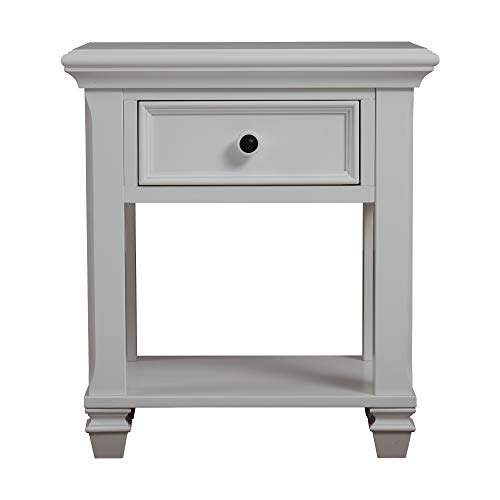 Baby Cache Glendale 1 Drawer Nightstand, Pure White