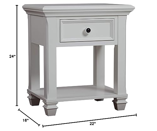 Baby Cache Glendale 1 Drawer Nightstand, Pure White