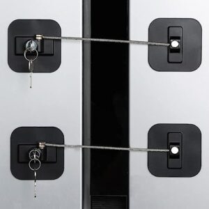 fridge lock,2 pack refrigerator lock with keys,freezer lock and child safety cabinet lock (fridge lock-black)