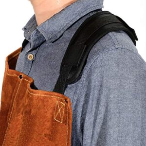 Welding Apron for Men with Welding Gloves - Heat & Flame-Resistant Leather Work Shop Blacksmith Aprons, 24" X 36", Adjustable M to XXXL