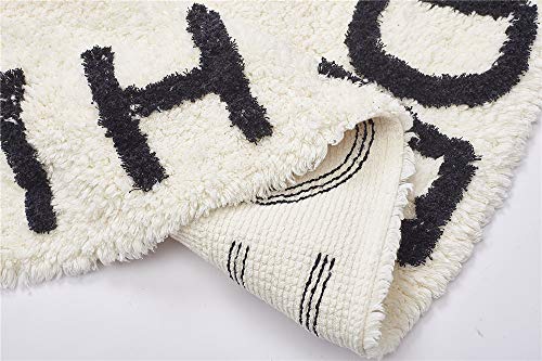 ABC Large Baby Rug for Nursery Kids Round Educational Alphabet Warm Soft Activity Mat Floor Area Rugs Cotton Non-Slip for Children Toddlers Bedroom 59inch