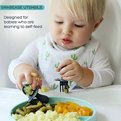 Grabease Toddler Utensils Baby Utensils Baby Forks for Self Feeding, BPA-Free & Phthalate-Free for Baby & Toddler, 1 Set, Blush