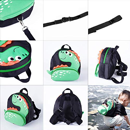 ibestby Toddler Backpack with Anti-Lost Harness Small Dinosaur Backpack Safety Leash for Boys and Girls Age 1-2 Years Old …