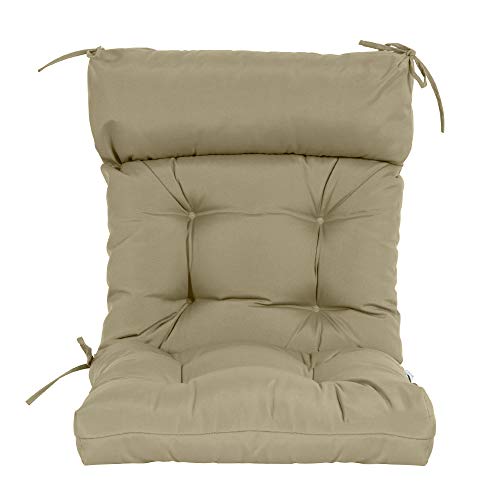 QILLOWAY Indoor/Outdoor High Back Chair Cushion,Spring/Summer Seasonal Replacement Cushions.(Beige)