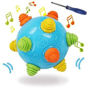 toddlers baby music shake dancing ball toy, move and crawl ball toys for kids,bouncing sensory learning ball toys ideal gift for baby boys and girls, endless fun for children, age:18+ months