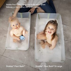 Stokke Flexi Bath X-Large, White - Spacious Foldable Baby Bathtub - Lightweight & Easy to Store - Convenient to Use at Home or Traveling - Best for Ages 0-6