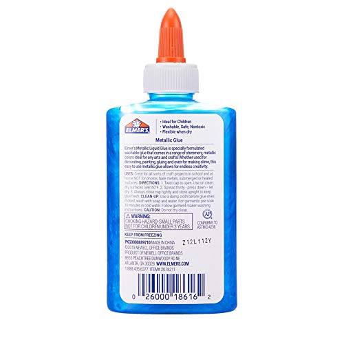 Elmer's Metallic School Glue, 5 Ounces, Blue