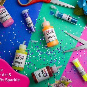 Extra Fine Glitter Set of 60 Vibrant Colors | Color Powder in Leak-Proof Shaker Jars (0.32oz/9g) | Arts & Crafts Glitter Kit Glows Under UV Light | Use for Projects, Slime, Nails, Body, Face & More