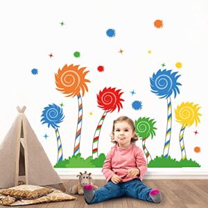 decalmile large colorful tree wall decals kids wall stickers baby nursery childrens bedroom playroom wall decor