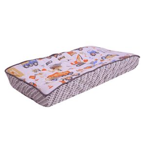 bacati construction multicolor boys cotton changing pad cover