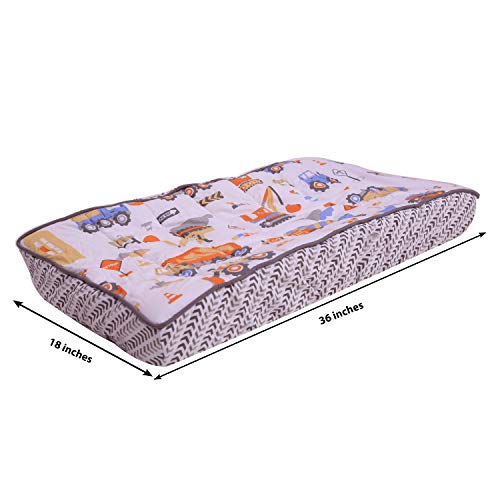 Bacati Construction Multicolor Boys Cotton Changing Pad Cover