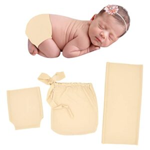 3pcs baby newborn photo props wraps & photography blanket set,diy newborn stretch wrapping sack buddy diaper cover infant photo blanket swaddle photography props wraps for baby girl boy