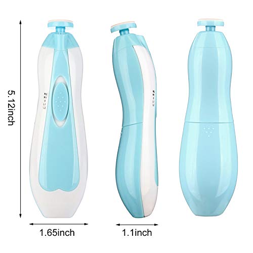 Baby Nail File Electric Nail Trimmer File Manicure Set, Toes Fingernails Care Trimmer with LED Light for Newborn, Kids and Adults