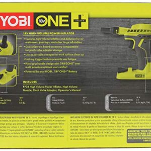 Ryobi P738 18V One+ Lithium Ion 18V One+ High Volume Power Inflator / Battery Powered Deflator for Mattresses and Recreational Inflatables (Renewed)