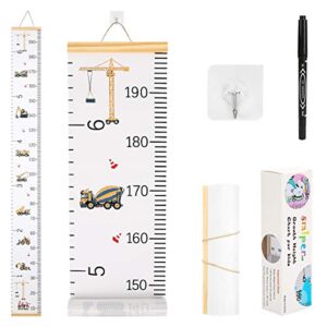 smlper growth chart for kids,child height chart ruler for wall,wood frame fabric canvas height measurement ruler for kids nursery room,removable wall decor 79"x7.9"