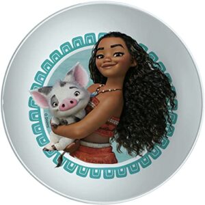 Zak Designs Moana Dinnerware Set Includes Plate, Bowl, Water Bottle, and Utensil Tableware, Made of Durable Material and Perfect for Kids (Moana and Maui, 5 Piece Set, BPA Free)