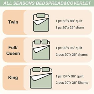 Exclusivo Mezcla Ultrasonic Reversible 3 Piece Full Queen Size Quilt Set with Pillow Shams, Lightweight Bed Cover Soft Bedspreads Coverlet Set - (Grey, 90"x96")