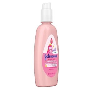 Johnson's Shiny & Soft Tear-Free Kids' Hair Conditioning Spray with Argan Oil & Silk Proteins, Paraben-, Sulfate- & Dye-Free Formula, Hypoallergenic & Gentle for Toddlers' Hair, 10 fl. oz