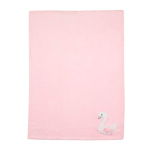 Bedtime Originals Blossom Pink/White Swan Coral Fleece Baby Blanket