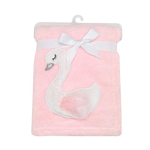 Bedtime Originals Blossom Pink/White Swan Coral Fleece Baby Blanket