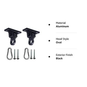 ABUSA Heavy Duty Black Swing Hangers Screws Bolts Included Over 5000 lb Capacity Playground Porch Yoga Seat Trapeze Wooden Sets Indoor Outdoor 2 Pack