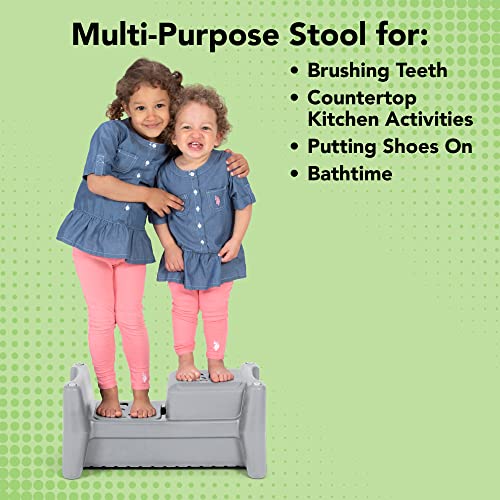 Simplay3 Sibling Step Stool, Lightweight and Non-Slip Step Stool for Kids, Multi-Level Height (Gray)