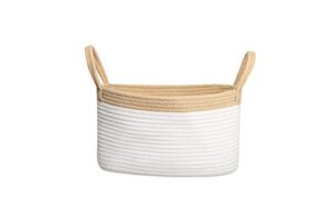 yukimocoo rope basket with handles, small storage basket, woven rope basket baby and kids room toy storage, towel storage basket, store basket, basket for candy- (s square 21 cm 20 cm 23 cm) …
