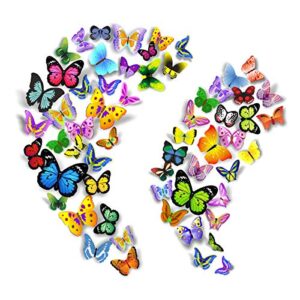 parlaim 104pcs butterfly wall decals for wall-3d butterflies wall stickers butterfly decoration butterflies decoration removable mural decals home decoration for kids nursery bedroom living room decor
