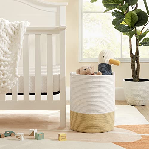 UBBCARE Large Cotton Rope Woven Basket 18 in x 14 in, Nursery Hamper Laundry Basket with Handles, Storage Bins for Toys and Blankets