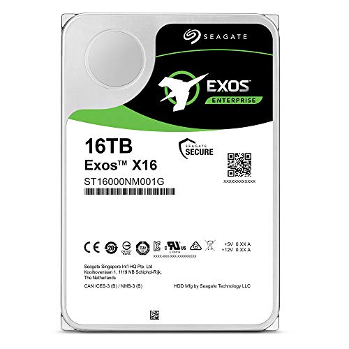 Seagate 16TB HDD Exos X16 7200 RPM 512e/4Kn SATA 6Gb/s 256MB Cache 3.5-Inch Enterprise Hard Drive (ST16000NM001G)