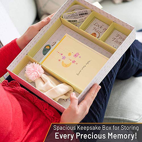 Little Growers Baby Memory Book WITH Keepsake Box, Baby Milestone Stickers AND Baby Footprint Kit - First 5 Years New Baby Scrapbook AND Photo Album, 5 Baby Shower Gifts in 1, for Newborn Boy or Girl