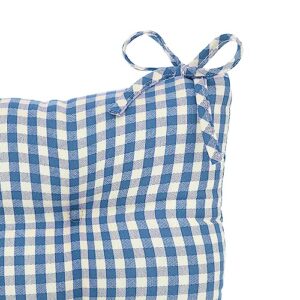 Klear Vu Gingham Oversized Rocker Seat Cushion Gripper Backing, 21", 2 Piece Set, Wedgewood