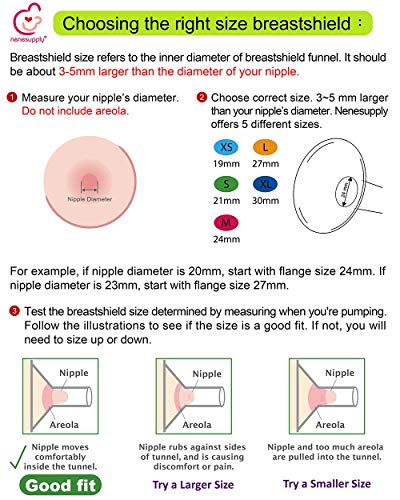 Nenesupply 24mm Pump Parts Compatible with Spectra S2 S1 9 Plus Breast Pump Replace Spectra Pump Parts and S2 Accessories Incl 24mm Flange Duckbill Valve Tubing Backflow Protector Bottles