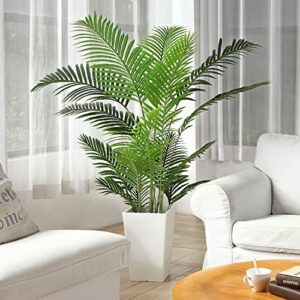 fopamtri artificial areca palm plant 5 feet fake palm tree with 17 trunks faux tree for indoor outdoor modern decoration feaux dypsis lutescens plants in pot for home office perfect housewarming gift