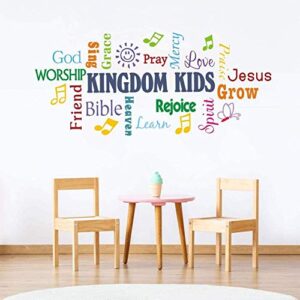 toarti colorful inspirational lettering quote wall decal-kingdom kids positive quote prayer sticker for classroom kids decoration