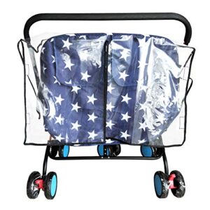 Weather Shield for Double Stroller Raincoat Universal Size Side by Side Baby Umbrella Stroller Rain Cover Scooter Twin Wind Shield Waterproof Jogger City (Side by Side)