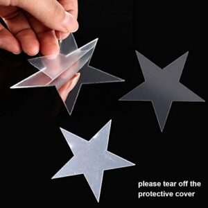 32 Pieces Removable Star Mirror Stickers Acrylic Mirror Setting Wall Sticker Decal for Home Living Room Bedroom Decor (Silver)