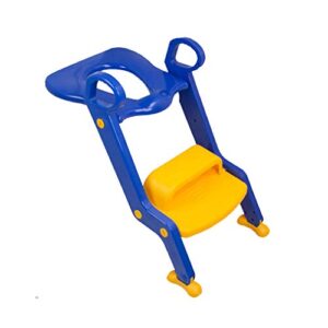 pengjie folding ladder step stool child ladder stool toilet seat potty training sturdy with soft cushion folding adjustable safe anti-slip