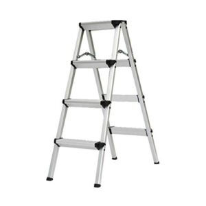 pengjie folding ladder step stool ladder stool 4 step folding aluminum heavy duty steel portable anti slip mat tread compact 150 kg capacity