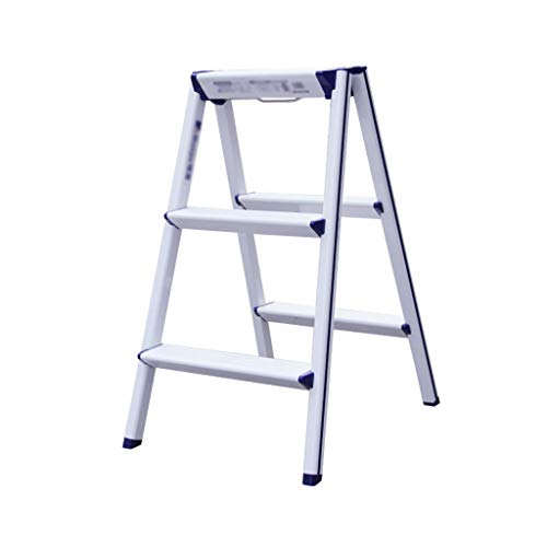 PENGJIE Folding Ladder Step Stool Ladder 3 Step Folding Aluminum Stool Heavy Duty Steel Portable Anti Slip Mat Tread Compact 120 Kg Capacity