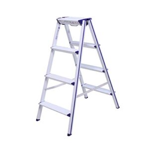 pengjie folding ladder step stool ladder 4 step folding aluminum stool heavy duty steel portable anti slip mat tread compact 120 kg capacity