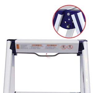 PENGJIE Folding Ladder Step Stool Ladder 4 Step Folding Aluminum Stool Heavy Duty Steel Portable Anti Slip Mat Tread Compact 120 Kg Capacity