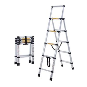 pengjie folding ladder step stool aluminium portable telescopic ladder 5 step a-frame multi-purpose folding ladder