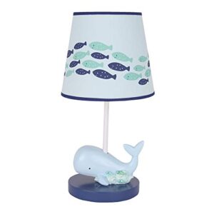 lambs & ivy oceania blue ocean/sea/nautical nursery lamp with shade & bulb