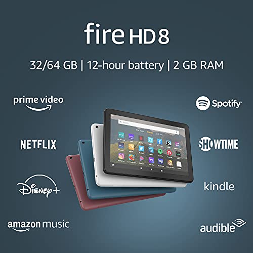 Fire HD 8 tablet, 8" HD display, 32 GB, (2020 release), designed for portable entertainment, Black