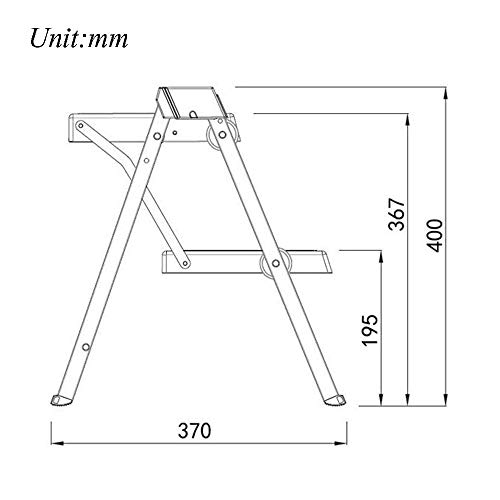 PENGJIE Folding Ladder Step Stool Ladder Stool 2 Step Folding Aluminum Heavy Duty Steel Portable Anti Slip Mat Tread Compact 150 Kg Capacity for Home Office